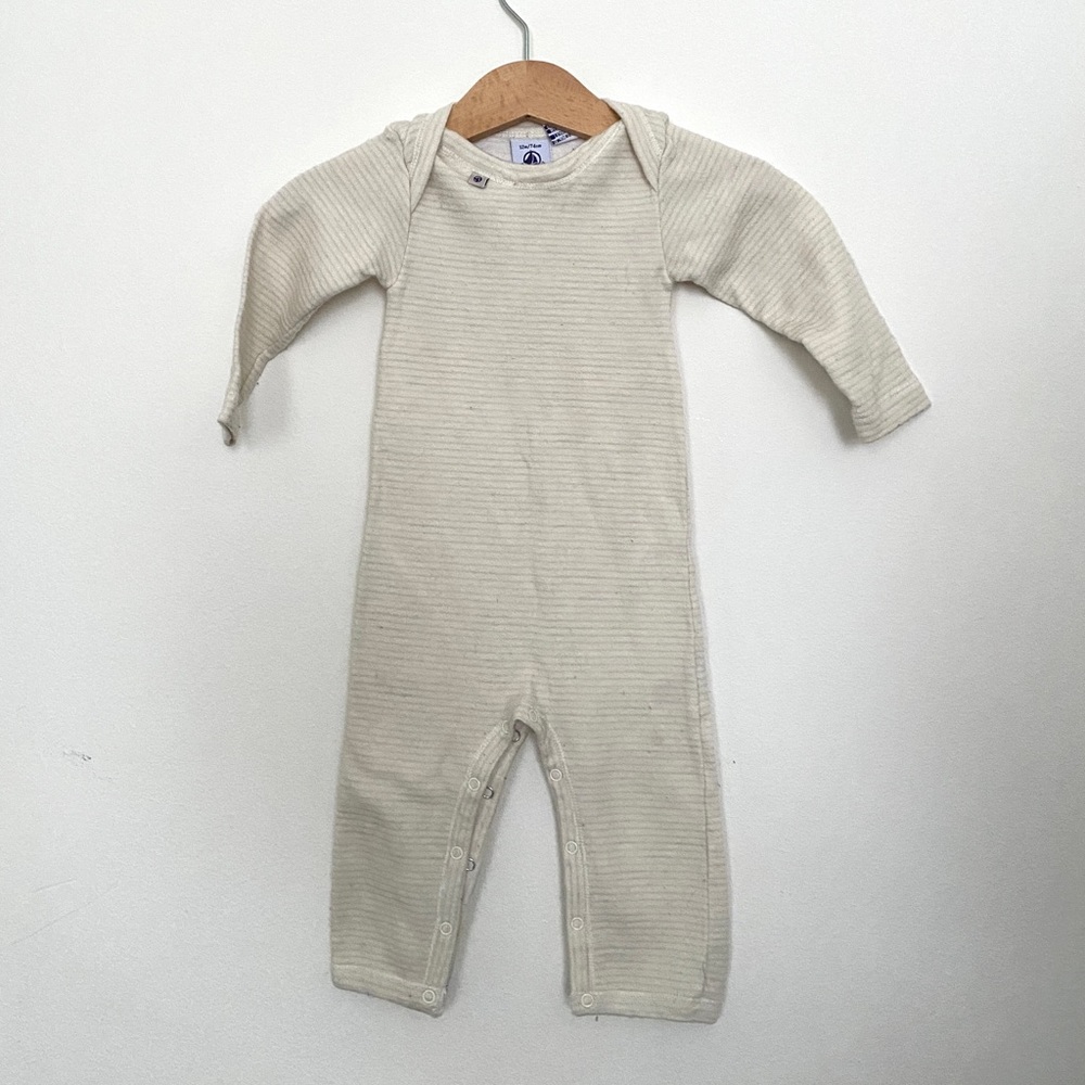Petit Bateau Striped Wool-Blend Bodysuit